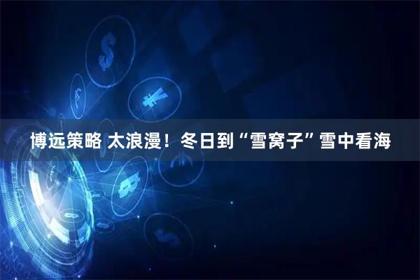 博远策略 太浪漫！冬日到“雪窝子”雪中看海